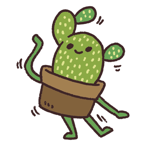 Tanzender Kaktus süß PNG-Design