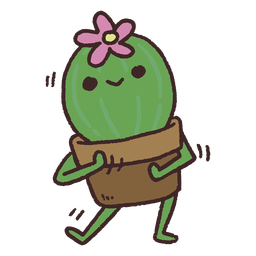 Cute Dancing Flowered Cactus PNG & SVG Design For T-Shirts