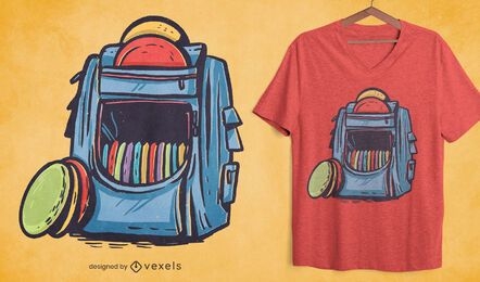 Disc golf bag comic t-shirt design