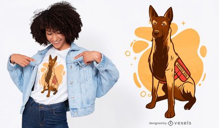 Design de t-shirt de ilustração de cão de serviço
