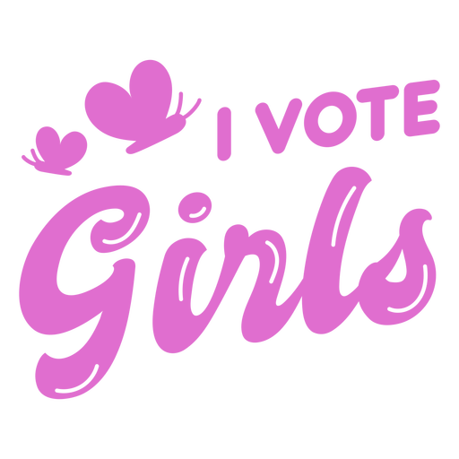 I vote girls badge PNG Design