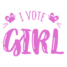I vote girl badge PNG Design Transparent PNG