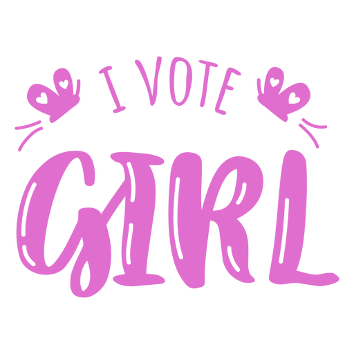 I vote girl badge PNG Design