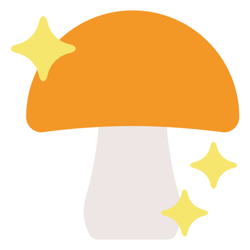 Mushroom sparkle flat PNG Design
