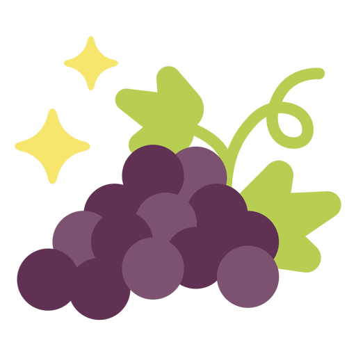 Grapes sparkle flat PNG Design