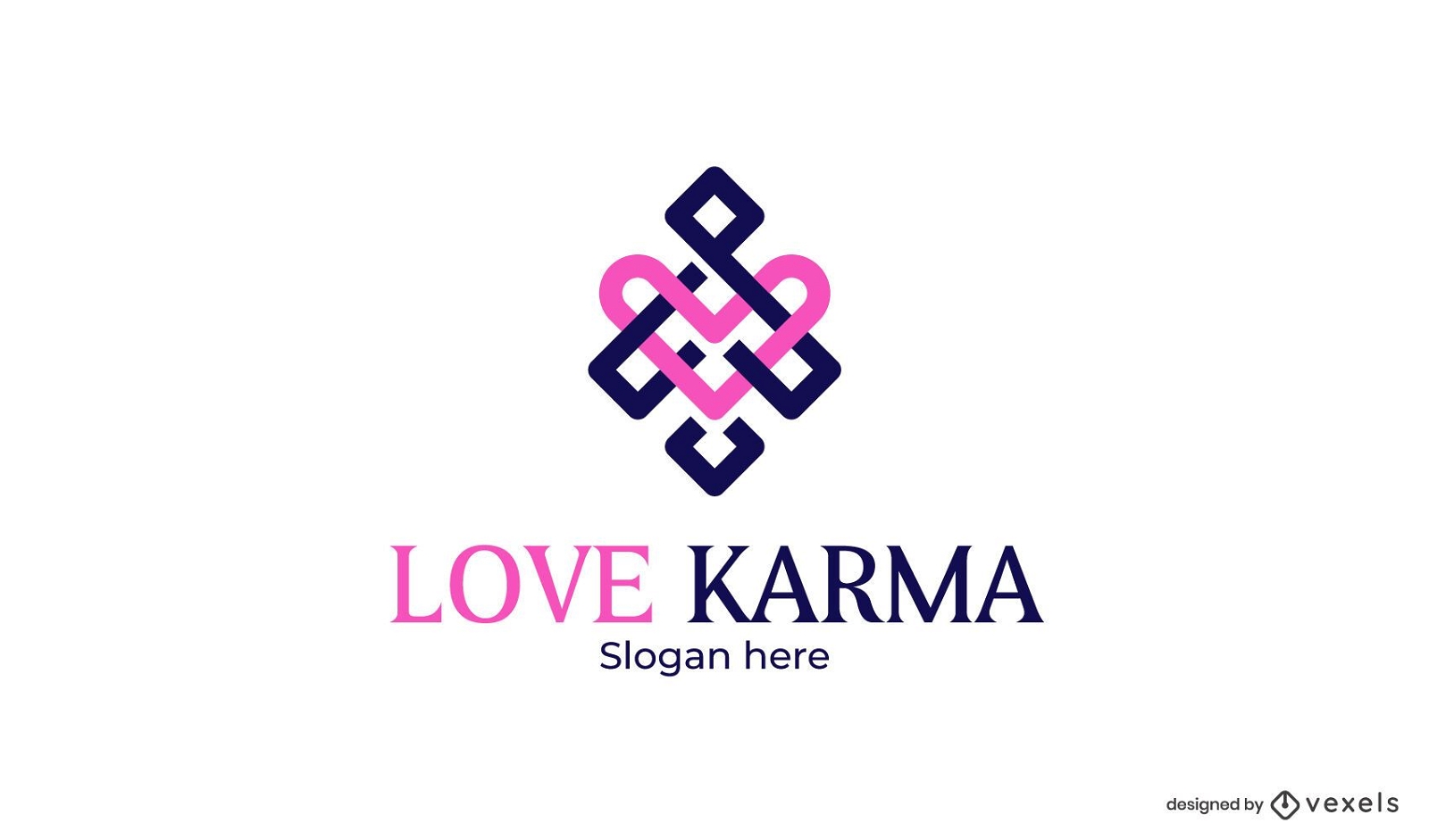 Design de modelo de logotipo de amor karma