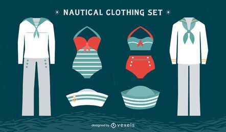 Conjunto de uniforme de marinero vintage náutico Conjunto de uniforme de marinero vintage náutico
