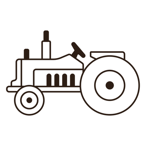 Side filled stroke tractor  PNG Design