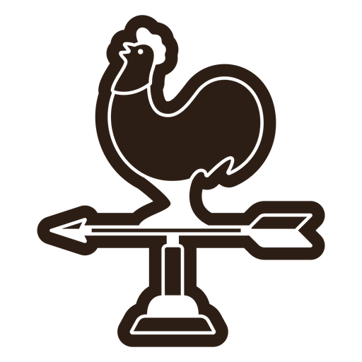 Rooster weather vane cut out PNG Design