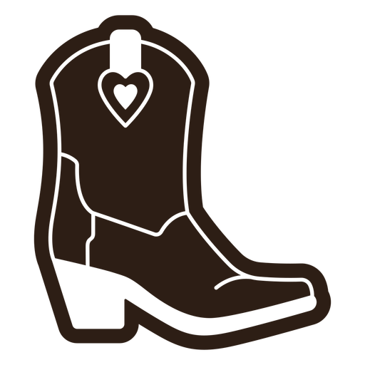 Cowgirl boots heart cut out PNG Design
