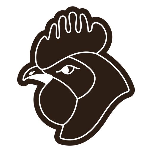 Angry rooster cut out PNG Design
