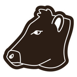 Cow face cut out PNG Design