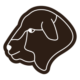 Sheep face cut out PNG Design