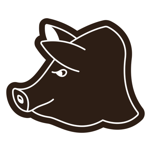 Pig face cut out PNG Design