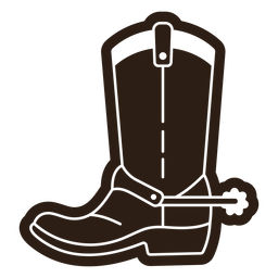  Cowboy boots with spur cut out PNG Design