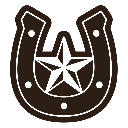 Design de recorte em estrela em ferradura Desenho PNG