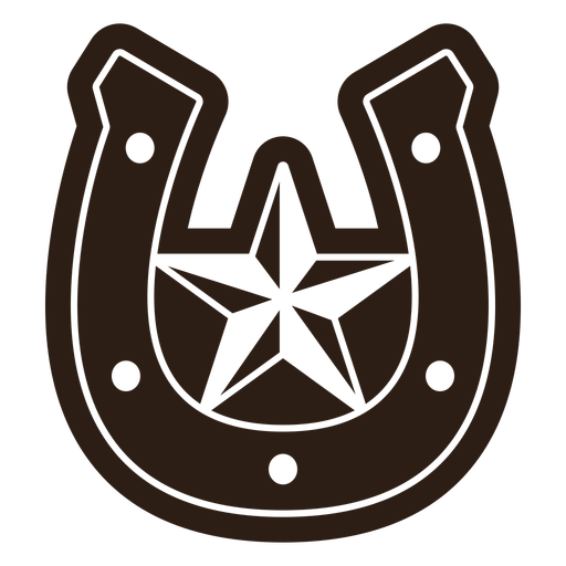 Diseño recortado de estrella de herradura Diseño PNG