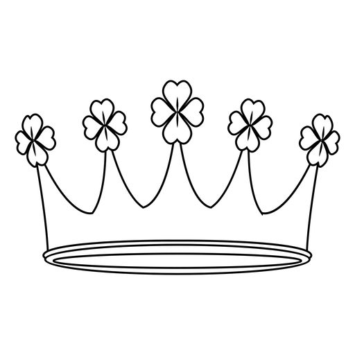Four leaf clover crown PNG Design
