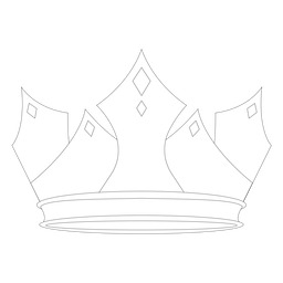 Kings royal crown line art PNG Design