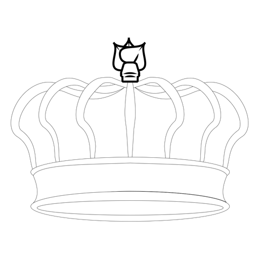 Big royal crown line art PNG Design