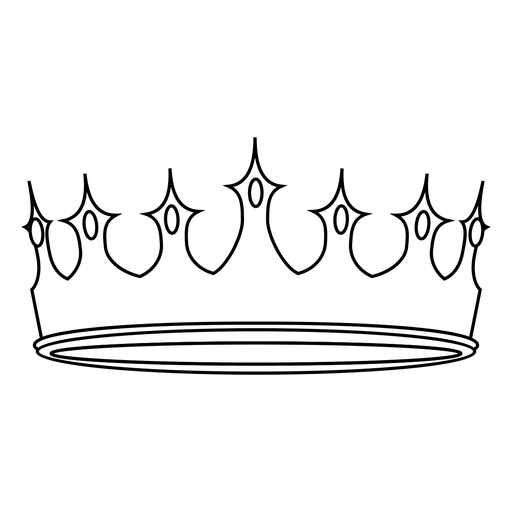 Royal king crown stroke PNG Design