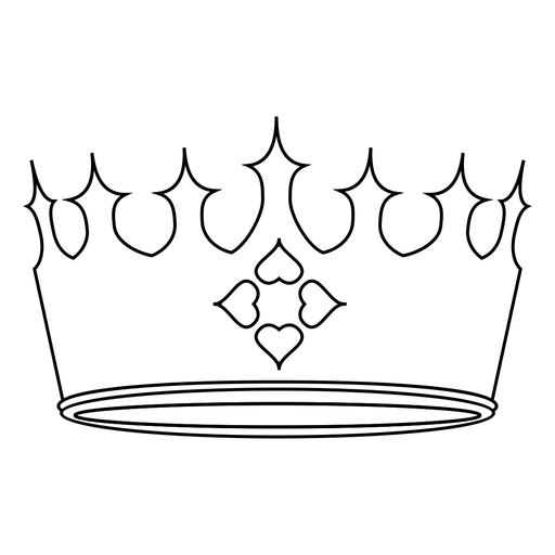 Queens royal heart crown PNG Design