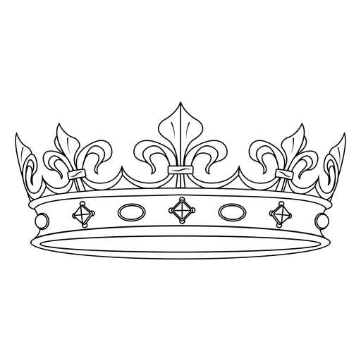 Fleur de lis royal crown PNG Design