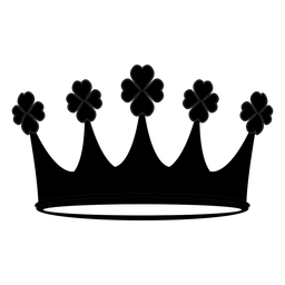 Four leaf clover crown silhouette PNG Design