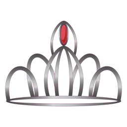 Shiny metal crown color stroke PNG Design