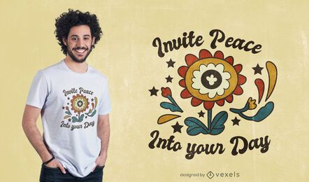 Design de camiseta com citações do Dia da Paz