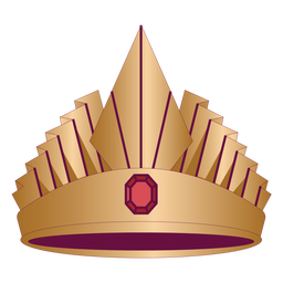 Gold crown color stroke PNG Design