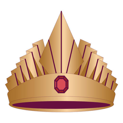 Gold crown color stroke PNG Design