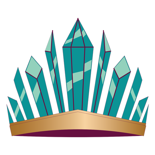 Crystals crown color stroke PNG Design