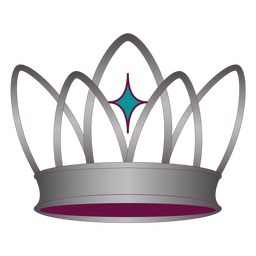Crown with jewels color stroke PNG Design