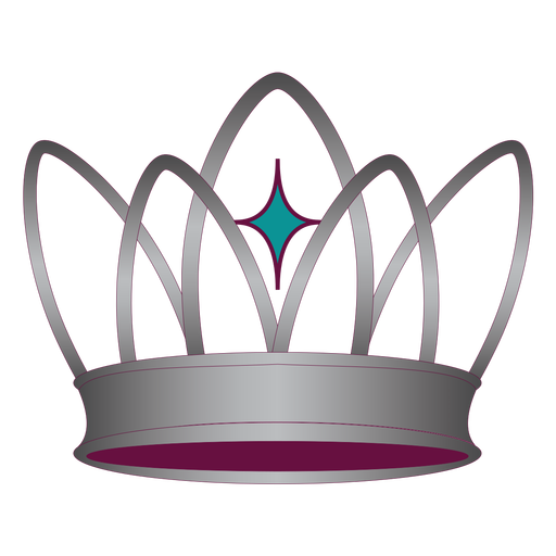 Crown with jewels color stroke