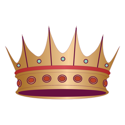 Gold and ruby crown color stroke Transparent PNG
