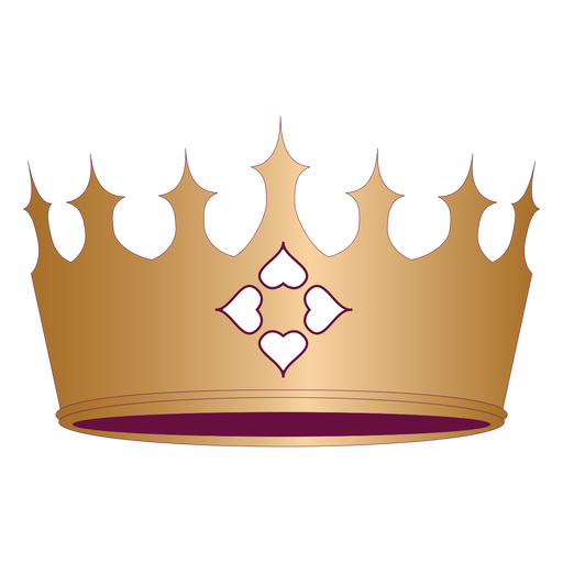 Queens golden heart crown PNG Design
