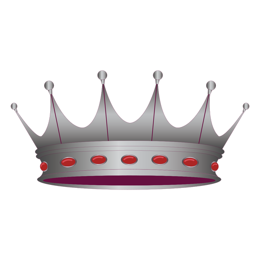 Silver royal king crown PNG Design
