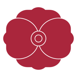 Two petals flower cut out PNG Design
