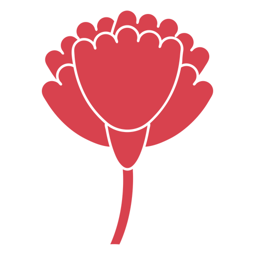 Red flower cut out PNG Design