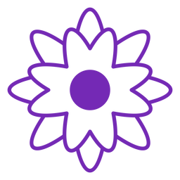 Simple anemone flower design filled stroke PNG Design
