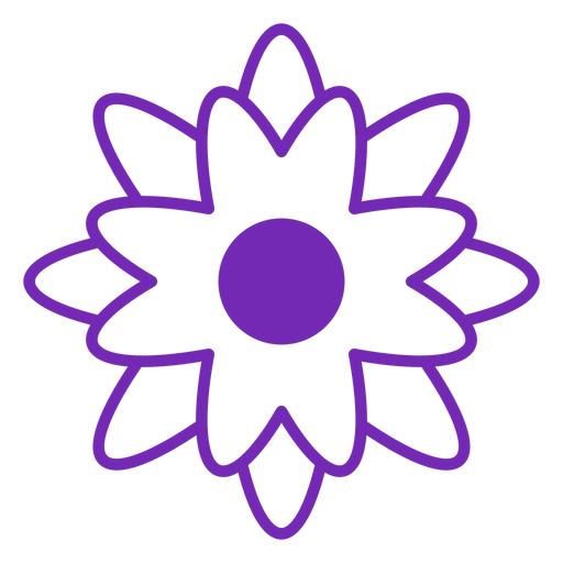 Simple anemone flower design filled stroke PNG Design