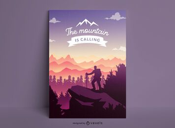 Hiking landscape nature poster design Hiking landscape nature poster design