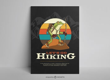 Hiking landscape frog poster design