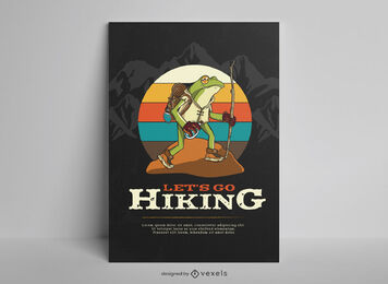 Wandern Landschaft Frosch Poster Design