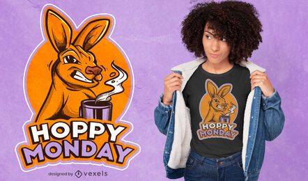 Angry kangaroo monday t-shirt design