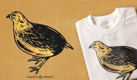 Wachtel Vogel Illustration T-Shirt Design