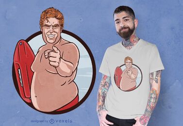 Diseño de camiseta de hombre salvavidas.