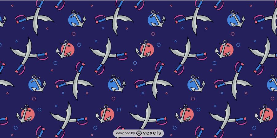Double swords anchor pattern design Double swords anchor pattern design