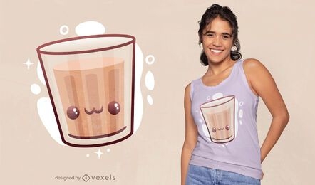 Kawaii cutting chai tea t-shirt design